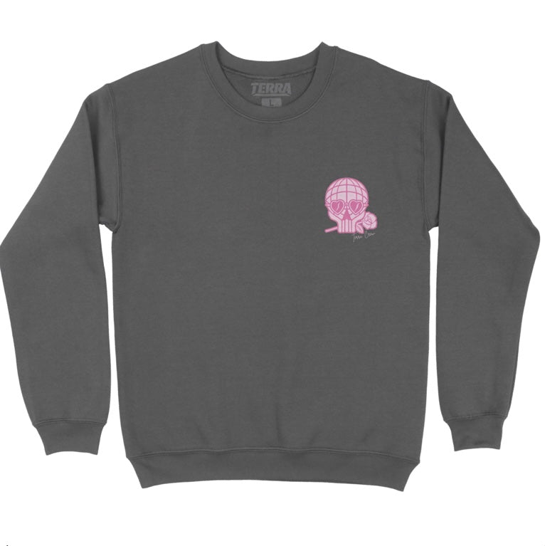 HEART EYEZ - CHARCOAL GRAY CREWNECK SWEATSHIRT