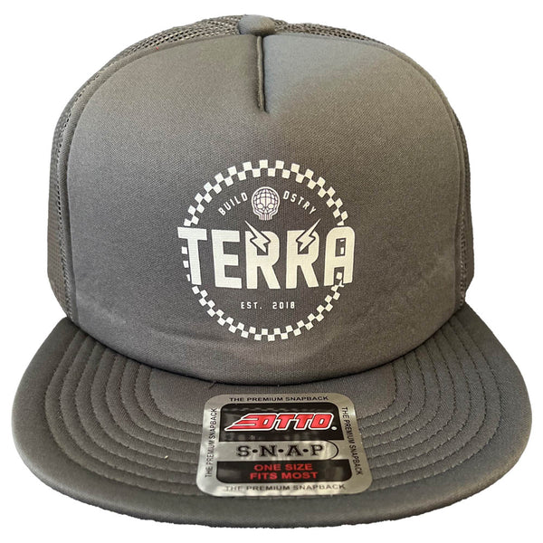 CHECKERED HAT - CHARCOAL