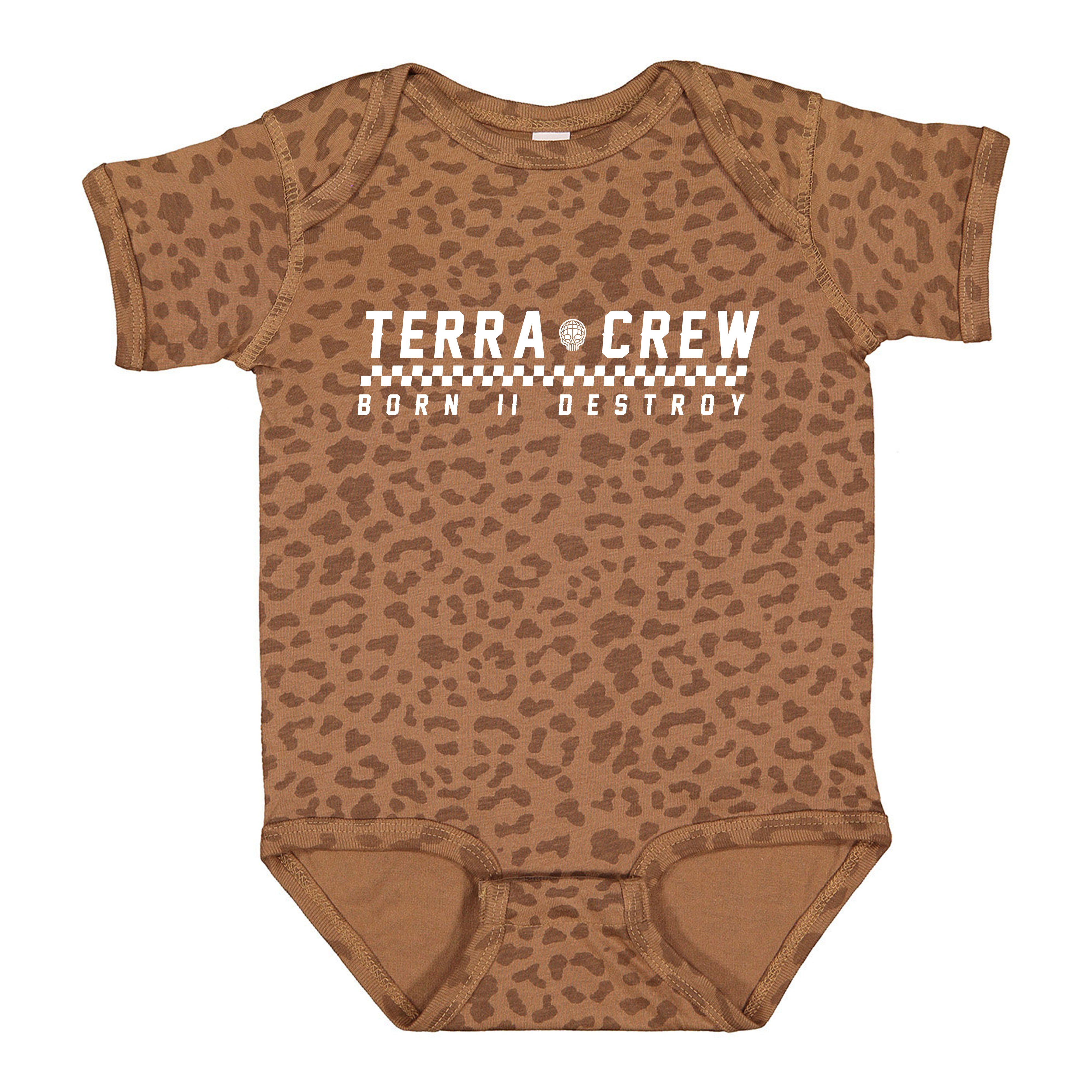CHECKERED BORN II DESTROY - LEOPARD ONESIE