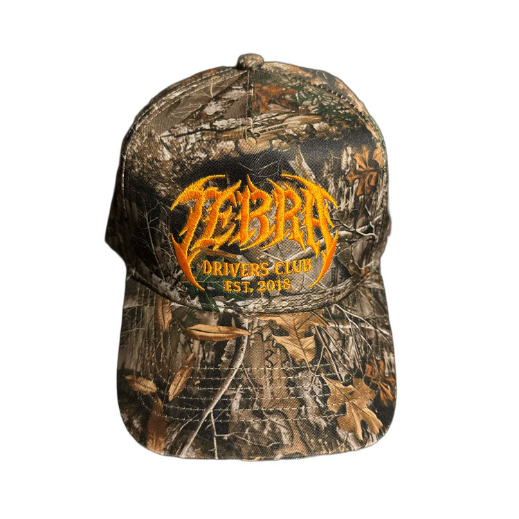 DRIVERS CLUB - REAL TREE CAMO HAT ORANGE TEXT