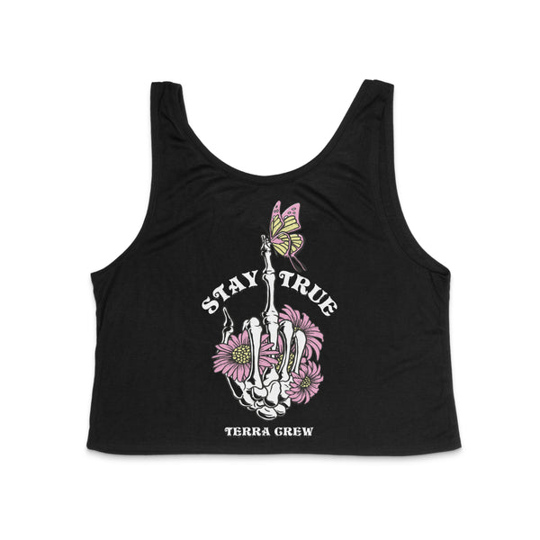 GRAVEBLOOM - BLACK CROP TOP